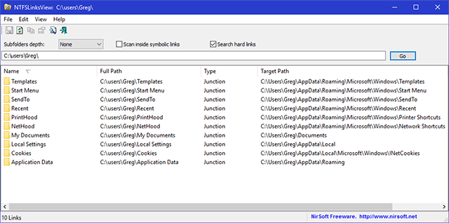 用NTFSLinksView工具深入知道Windows 10符号链接的方法
