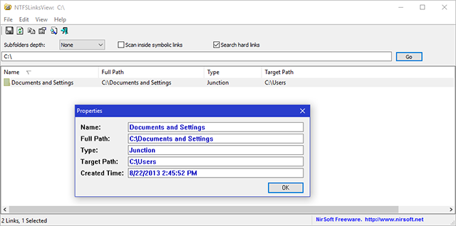 用NTFSLinksView工具深入知道Windows 10符号链接的方法