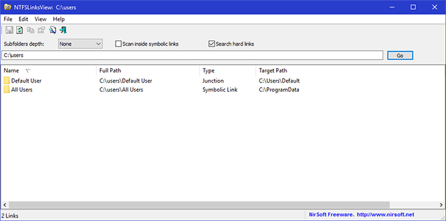 用NTFSLinksView工具深入知道Windows 10符号链接的方法