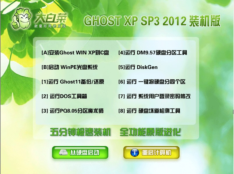 大白菜 ghost xp3 装机版 2012 06